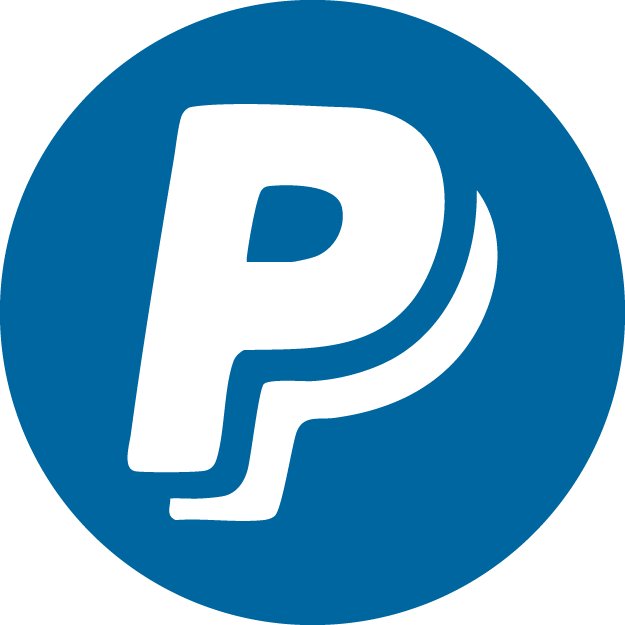An icon of the PayPal logo in a blue circle.