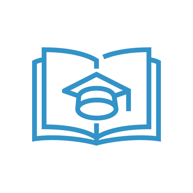 Book and Graduation Cap Icon